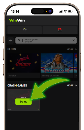 Aviator game Demo button