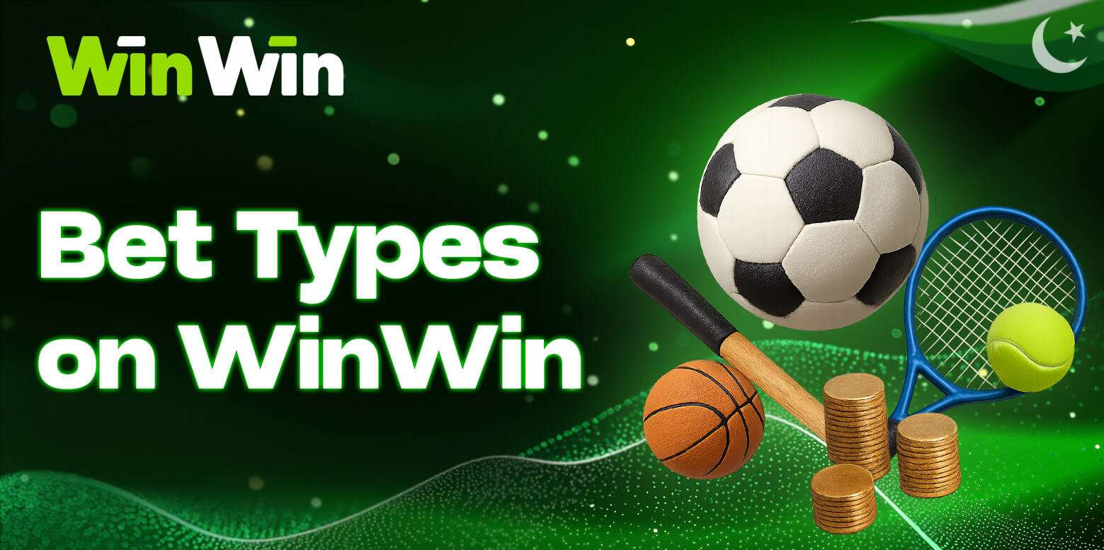 Types of bets on WinWin by outcome, timing, market, and long-term futures