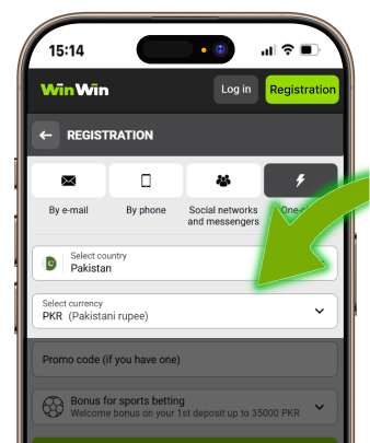 Check Pakistan and PKR are selected.